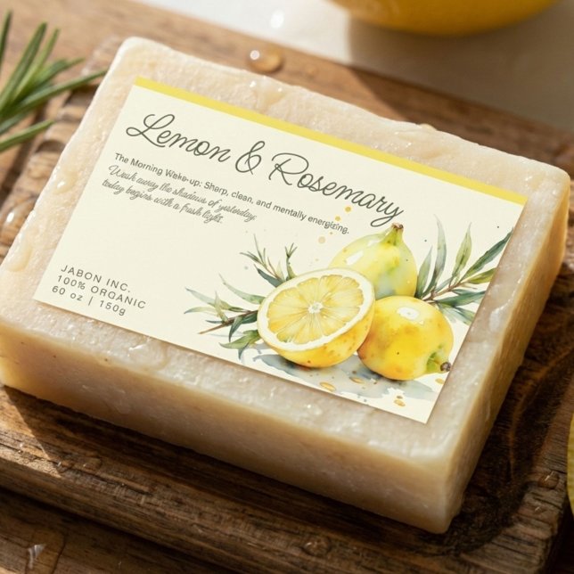 Lemon & Rosemary Organic Soap Sticker Label (Creator Uploaded)