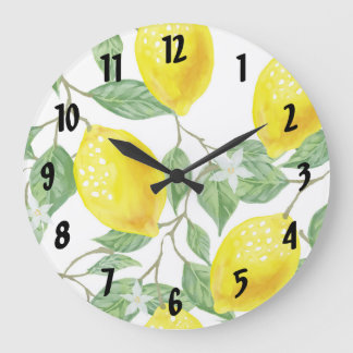 Lemon Round Kitchen Clock
