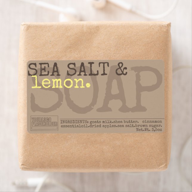 Lemon Sea Salt Soap Professional Product Packaging (Insitu)