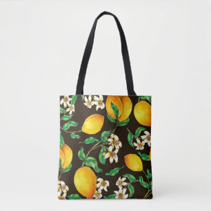 Lemon Seamless Pattern hand painted in watercolor Tote Bag