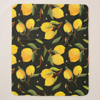Lemon seamless pattern. Handpainted lemon illustra Sherpa Blanket