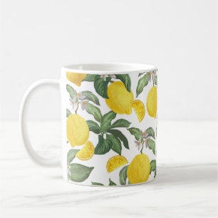 Lemon seamless vintage pattern. Tropical fruit bac Coffee Mug