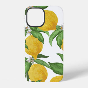 Lemon seamless vintage pattern. Tropical fruit bac iPhone 12 Case