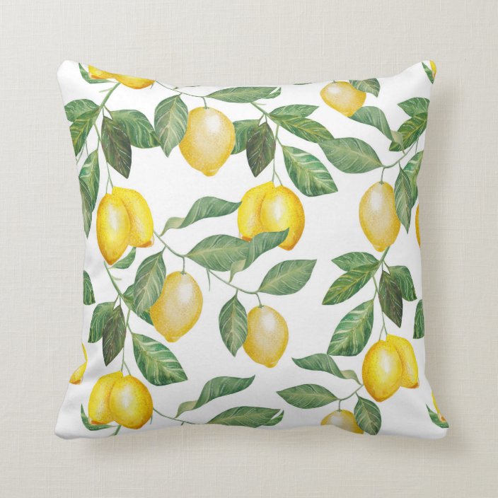 Lemon Season Cushion Zazzle.co.uk
