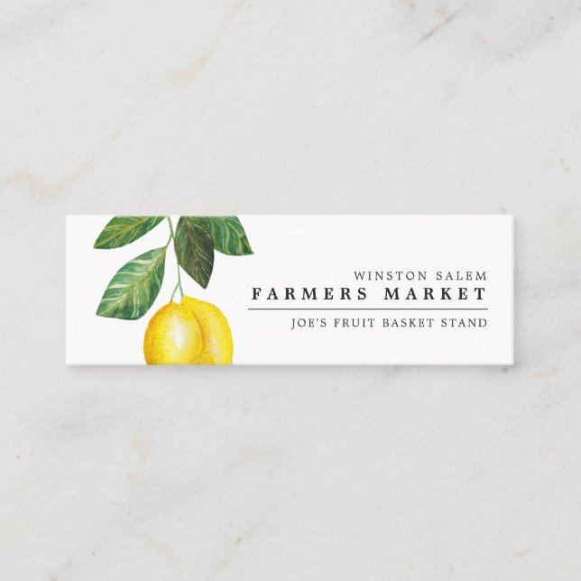 Lemon Season | Farmers Market Custom City Mini Business Card (Front)