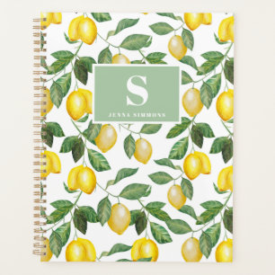 Lemon Season Monogrammed Planner