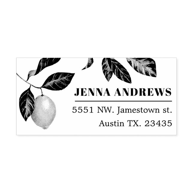Lemon Season | Personalised Address Rubber Stamp (Imprint)
