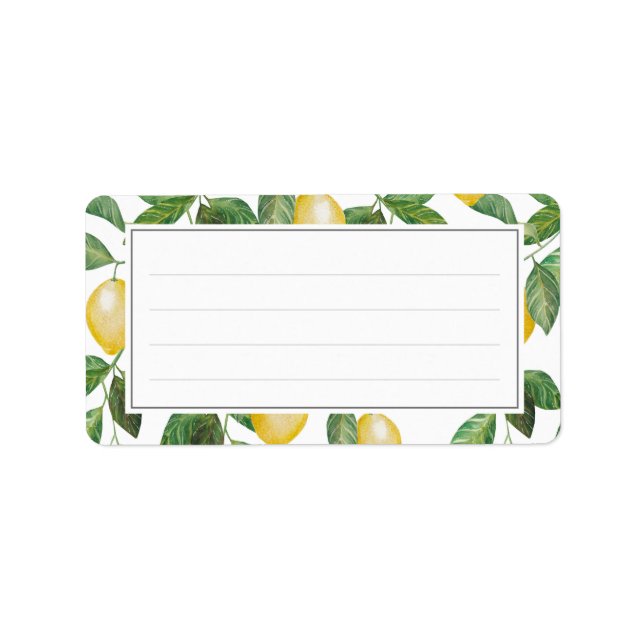 Lemon Season Wedding Celebration | Blank Address Label (Front)
