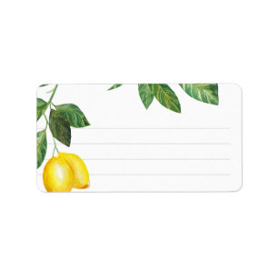 Lemon Season Wedding Celebration   Blank Lined Label