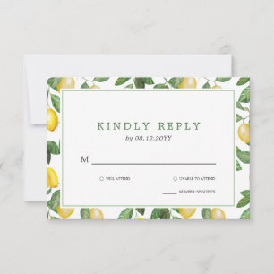 Lemon Season Wedding Celebration RSVP Card