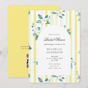 Lemon Shabby Chic Vintage Floral Bridal Shower Invitation