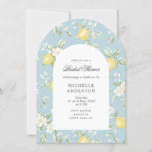 Lemon Shabby Chic Vintage Floral Bridal Shower Invitation