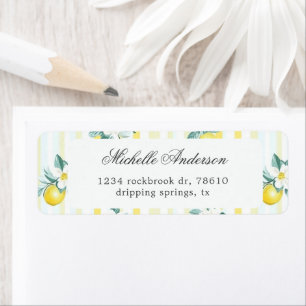 Lemon Shabby Chic Vintage Floral Return Address