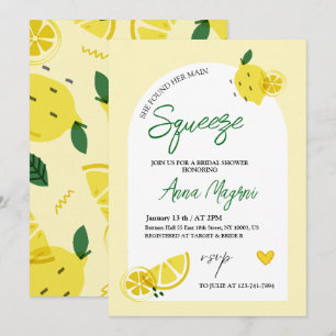 Lemon She Found Her Main Squeeze Bridal Shower Invitation