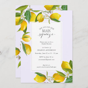 Lemon She found her main squeeze Bridal Shower Invitation