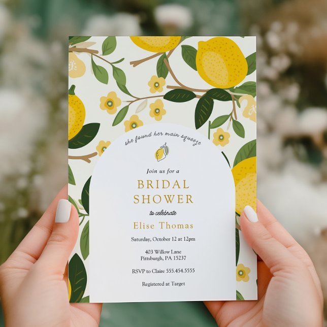 Lemon She Found Her Main Squeeze Bridal Shower Invitation (Creator Uploaded)