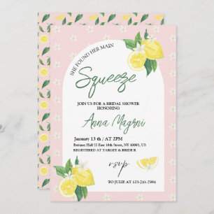 Lemon She Found Her Main Squeeze Bridal Shower  Invitation