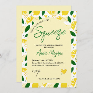 Lemon She Found Her Main Squeeze Bridal Shower Invitation