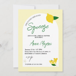 Lemon She Found Her Main Squeeze Bridal Shower  Invitation
