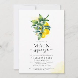 Lemon She Found Her Main Squeeze Bridal Shower Invitation