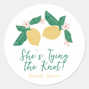 Lemon She's Tying the Knot Bridal Shower Classic Round Sticker