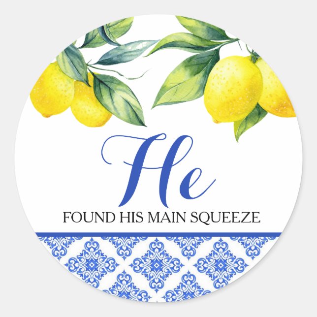 Lemon Shower Classic Round Sticker (Front)