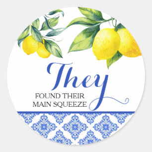 Lemon Shower Classic Round Sticker