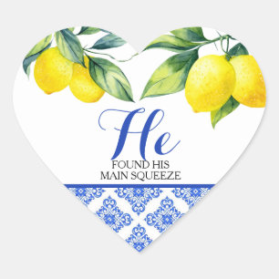 Lemon Shower Heart Sticker