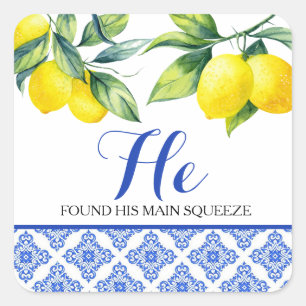 Lemon Shower Square Sticker