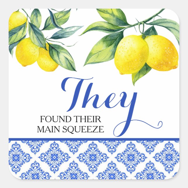 Lemon Shower Square Sticker (Front)