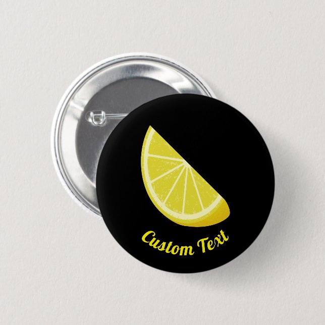 Lemon Slice 6 Cm Round Badge (Front & Back)