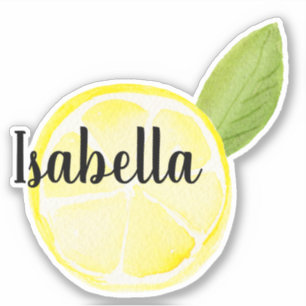 Lemon Slice and Name Vinyl Cut Fruit Sticker