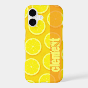 Lemon slice bright yellow name iphone case