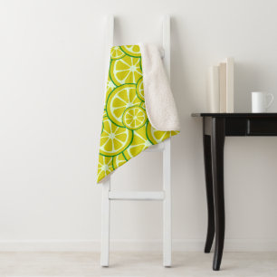 Lemon Slice Citric Fruit Yellow Citrus Lemonade Sherpa Blanket