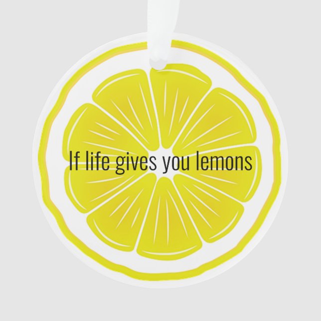Lemon Slice Citrus Design Acrylic Ornament (Front)