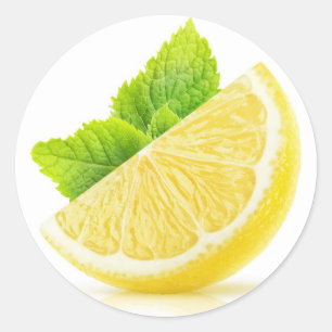 Lemon slice classic round sticker