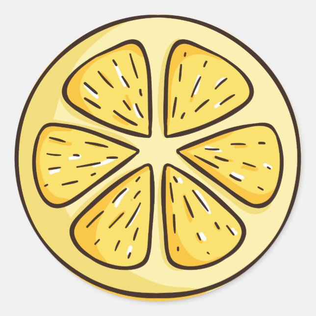 Lemon Slice Classic Round Sticker (Front)