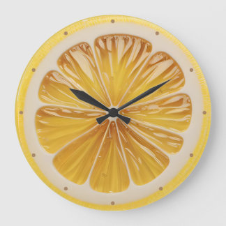 Lemon Slice Fruit Juicy Large Clock