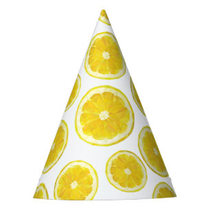 Lemon slice funny yellow fruit modern design party hat