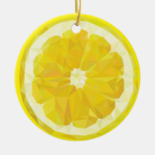 Lemon Slice Geometric Design Fruit  Ceramic Tree Decoration