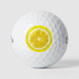 Lemon Slice Geometric Design Fruit Golf Balls