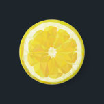 Lemon Slice Geometric Design Fruit Magnet<br><div class="desc">Yellow lemon slice. Geometric Modern Fruit.</div>