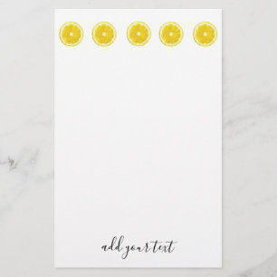 Lemon Slice Geometric Yellow fruit Stationery