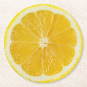 Lemon Slice Round Paper Coaster
