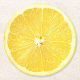 Lemon Slice Round Paper Coaster