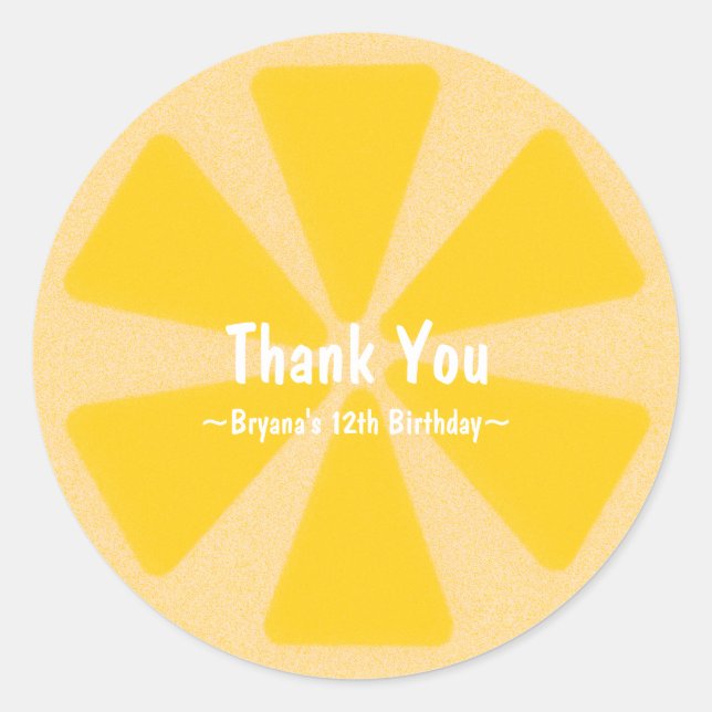 Lemon Slice Summer Birthday Party Favour Sticker (Front)