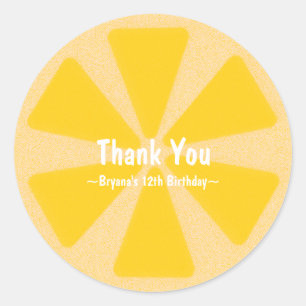 Lemon Slice Summer Birthday Party Favour Sticker