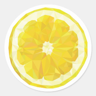 Lemon Slice Yellow Round sticker. Classic Round Sticker
