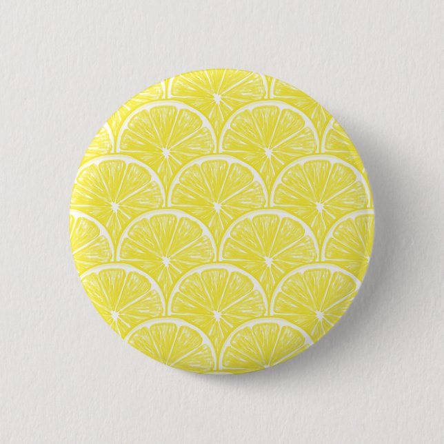 Lemon slices 6 cm round badge (Front)