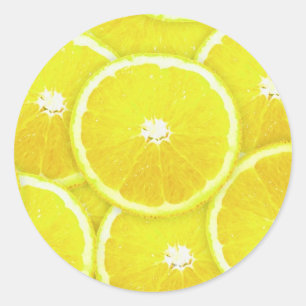 Lemon slices classic round sticker